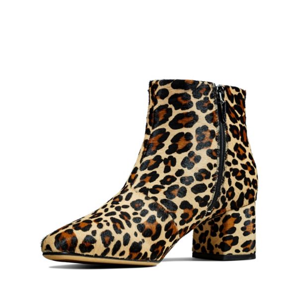 Clarks Womens Sheer Flora Ankle Boots Leopard | UK-3745962